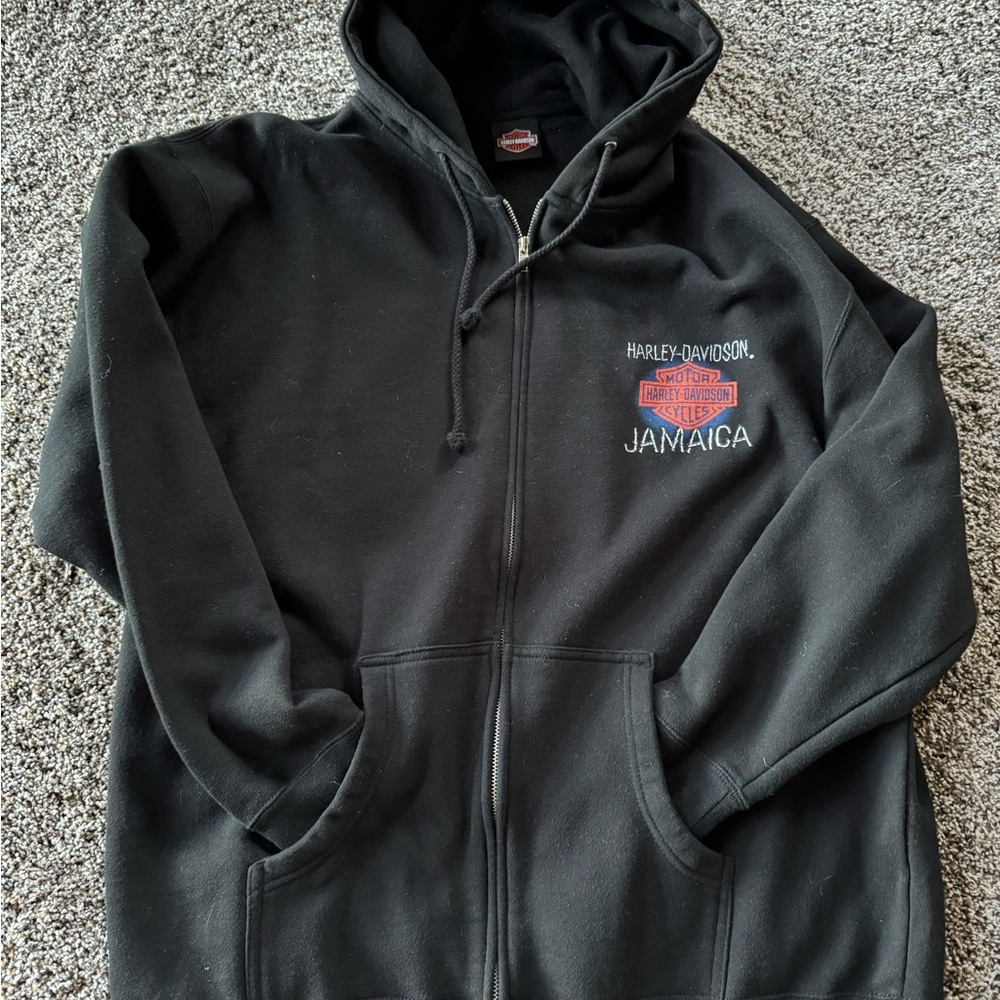 Harley Davidson Jamaica Black Zip-Up Hoodie